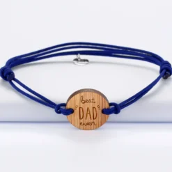 Online HappyBulle Bracelet homme médaille gravée bois ronde 21 mm - Edition spéciale 