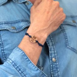 Discount HappyBulle Bracelet homme médaille gravée bois ronde 21 mm - Edition spéciale 