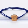 New HappyBulle Bracelet homme médaille gravée bois ronde 21 mm - Edition spéciale "Papy Poule"