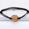 Hot HappyBulle Bracelet homme médaille gravée bois ronde 21 mm - Edition spéciale "Papa poule ajouré"