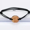 HappyBulle Bracelet homme médaille gravée bois ronde 21 mm - Edition spéciale "Papy Chéri"
