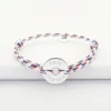 New HappyBulle Bracelet homme personnalisé cordage BLEU BLANC ROUGE médaille gravée argent cible 20 mm