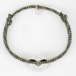 Online HappyBulle Bracelet homme personnalisé cordage marin simple médaille gravée argent cible 20 mm Argent rhodié 925