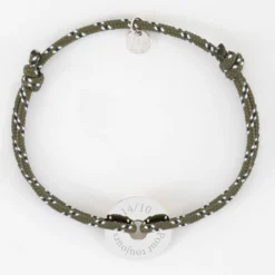 Online HappyBulle Bracelet homme personnalisé cordage marin simple médaille gravée argent cible 20 mm Argent rhodié 925