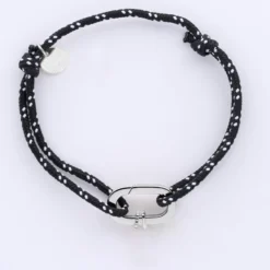 HappyBulle Bracelet homme personnalisé cordage marin collection Chapitre mousqueton 11x19 mm argent - à composer