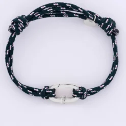 Clearance HappyBulle Bracelet homme personnalisé cordage marin double collection Chapitre mousqueton 11x19 mm argent - à composer