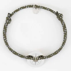 Sale HappyBulle Bracelet homme personnalisé cordage marin simple médaille gravée argent cible 20 mm - Edition spéciale Rose des vents Argent rhodié 925