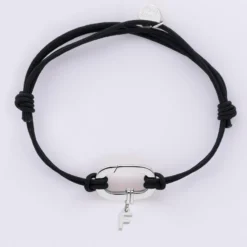 New HappyBulle Bracelet homme personnalisé cordon double collection Chapitre mousqueton 11x19 mm argent - à composer