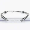 Hot HappyBulle Bracelet homme personnalisé cordon marin tressé médaille gravée argent plaque 42x8 mm