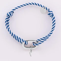 New HappyBulle Bracelet homme personnalisé cordon marin tressé collection Chapitre mousqueton 11x19 mm argent - à composer