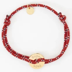 Best HappyBulle Bracelet homme personnalisé cordage marin simple médaille gravée plaqué or cible 16 mm Plaqué or 18k