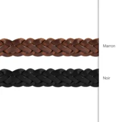 HappyBulle Bracelet homme personnalisé cuir tressé fermoir gravé acier 15x15 mm