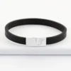 Outlet HappyBulle Bracelet homme personnalisé cuir fermoir gravé acier 11x11 mm