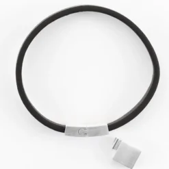 Outlet HappyBulle Bracelet homme personnalisé cuir fermoir gravé acier 11x11 mm