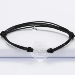 Best HappyBulle Bracelet homme personnalisé cordon double médaille gravée ronde 2 trous 21 mm Acrylique