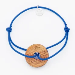 Clearance HappyBulle Bracelet homme personnalisé cordon simple médaille gravée cible ronde 21 mm Bois