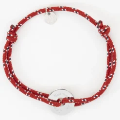 Best HappyBulle Bracelet homme personnalisé cordage marin simple médaille gravée argent cible 16 mm Argent rhodié 925