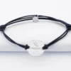 HappyBulle Bracelet homme personnalisé cordon doublé médaille gravée argent 2 trous 20 mm - Edition spéciale "Finisher"