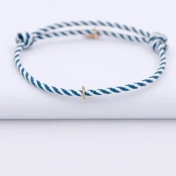 Sale HappyBulle Bracelet homme personnalisé cordon marin tressé collection Chapitre plaqué or - à composer Plaqué or 18k