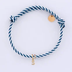 Sale HappyBulle Bracelet homme personnalisé cordon marin tressé collection Chapitre plaqué or - à composer Plaqué or 18k