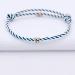 Sale HappyBulle Bracelet homme personnalisé cordon marin tressé collection Chapitre plaqué or - à composer Plaqué or 18k