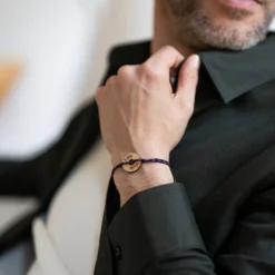 Best HappyBulle Bracelet homme personnalisé cordage marin simple médaille gravée cible ronde 21 mm Bois