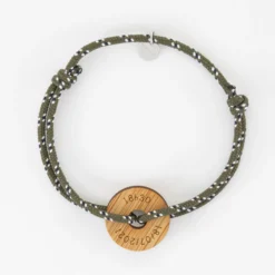 Best HappyBulle Bracelet homme personnalisé cordage marin simple médaille gravée cible ronde 21 mm Bois