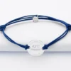 New HappyBulle Bracelet homme personnalisé cordon doublé médaille gravée argent 2 trous 20 mm - Edition spéciale "Finisher running et triathlon"