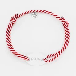 Hot HappyBulle Bracelet homme personnalisé cordon marin tressé médaille gravée argent ovale 25x16 mm Argent rhodié 925