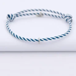 Outlet HappyBulle Bracelet homme personnalisé cordon marin tressé collection Chapitre argent - à composer Argent rhodié 925
