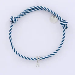 Outlet HappyBulle Bracelet homme personnalisé cordon marin tressé collection Chapitre argent - à composer Argent rhodié 925