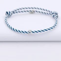 Outlet HappyBulle Bracelet homme personnalisé cordon marin tressé collection Chapitre argent - à composer Argent rhodié 925