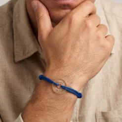 HappyBulle Bracelet homme personnalisé cordon double médaille gravée cible 21 mm Acrylique