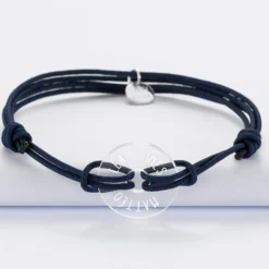 HappyBulle Bracelet homme personnalisé cordon double médaille gravée cible 21 mm Acrylique