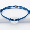 Online HappyBulle Bracelet homme personnalisé cordon double médaille gravée argent cible 20 mm - Nos petits imparfaits