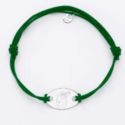 Best HappyBulle Bracelet homme personnalisé cordon doublé médaille gravée argent ovale 25x16 mm - x Barbapapa Argent rhodié 925