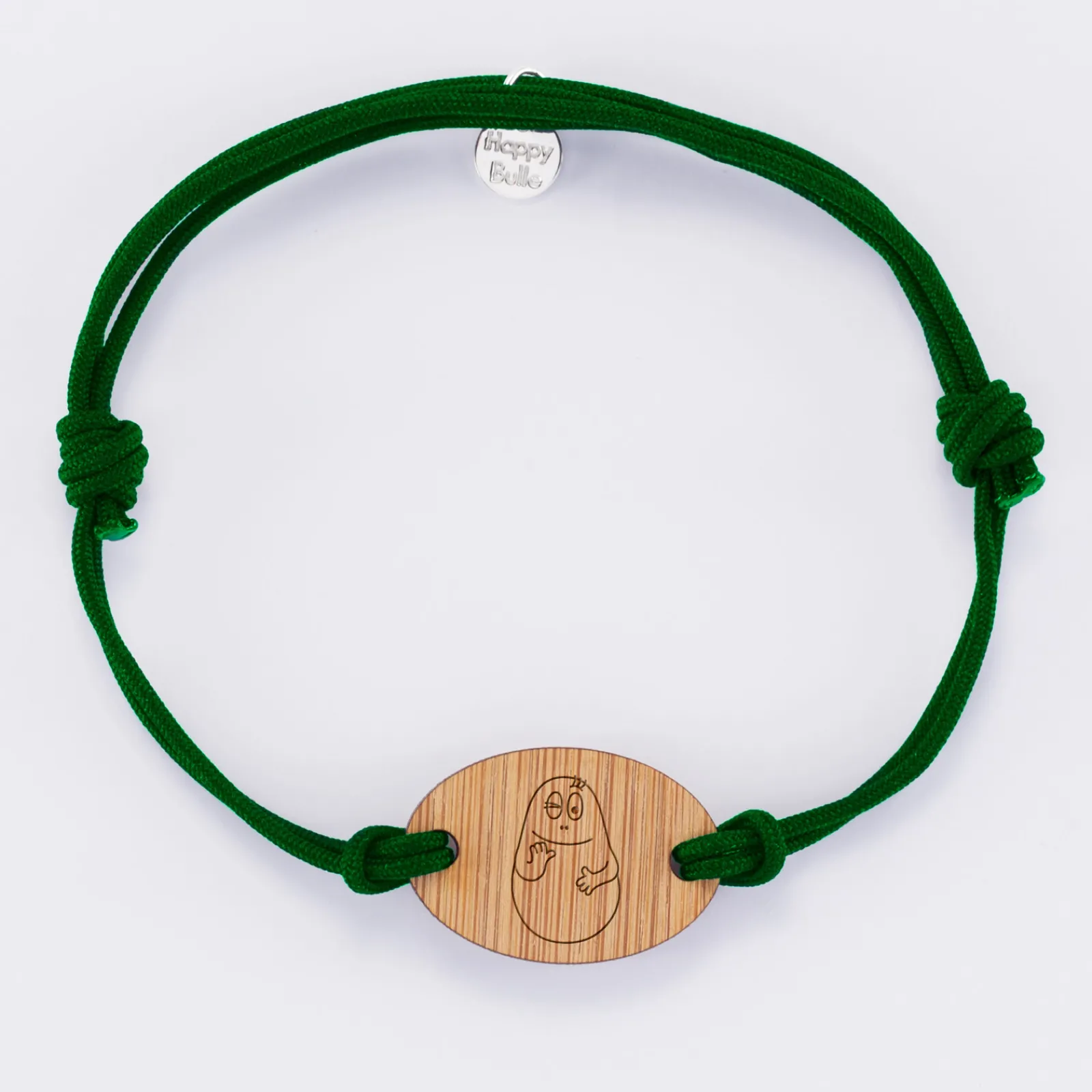 Discount HappyBulle Bracelet homme personnalisé cordon double médaille gravée ovale 2 trous 25x17 mm - x Barbapapa Bois