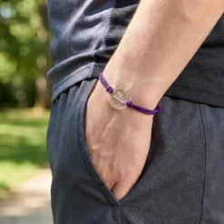 Outlet HappyBulle Bracelet homme personnalisé médaille gravée ronde 21 mm - Edition spéciale "Finisher running et triathlon" Acrylique