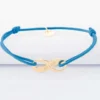 New HappyBulle Bracelet infini homme personnalisé cordon simple médaille gravée plaqué or 25x10mm