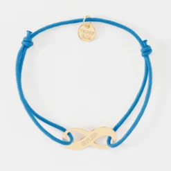 New HappyBulle Bracelet infini homme personnalisé cordon simple médaille gravée plaqué or 25x10mm
