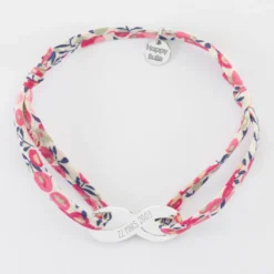 HappyBulle Bracelet infini Liberty médaille gravée argent 25x10mm Argent rhodié 925