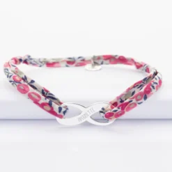 HappyBulle Bracelet infini Liberty médaille gravée argent 25x10mm Argent rhodié 925
