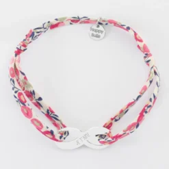 HappyBulle Bracelet infini Liberty médaille gravée argent 25x10mm Argent rhodié 925