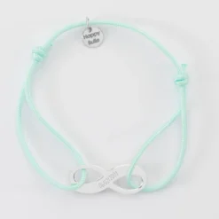 New HappyBulle Bracelet infini personnalisé médaille gravée argent 25x10mm Argent rhodié 925