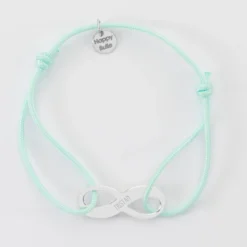 New HappyBulle Bracelet infini personnalisé médaille gravée argent 25x10mm Argent rhodié 925
