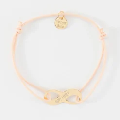 HappyBulle Bracelet infini personnalisé médaille gravée plaqué or 25x10mm Plaqué or 18k