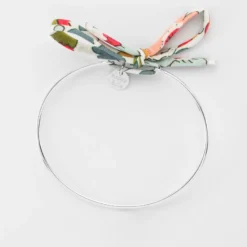 Online HappyBulle Bracelet jonc argent et cordon Liberty Argent rhodié 925