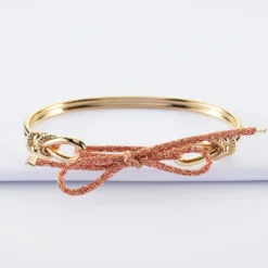 Hot HappyBulle Bracelet jonc "Le lien" plaqué or et cordon pailleté - x Lilylovesfashion