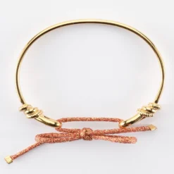 Hot HappyBulle Bracelet jonc "Le lien" plaqué or et cordon pailleté - x Lilylovesfashion
