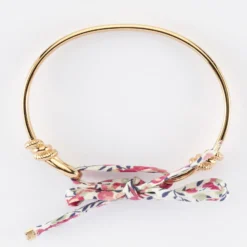 Online HappyBulle Bracelet jonc "Le lien" plaqué or et cordon Liberty - x Lilylovesfashion